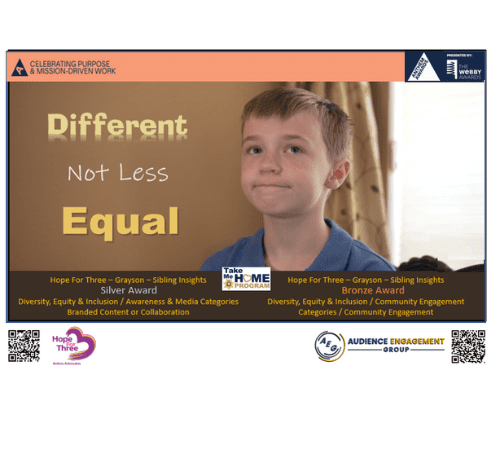A poster with the words different not less equal